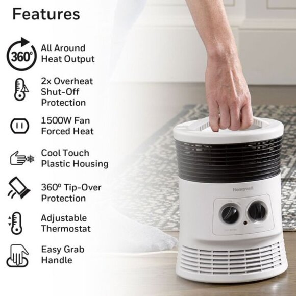 Honeywell 360 Surround Fan Forced Heater, New, White, HHF360W - Picture 2 of 3